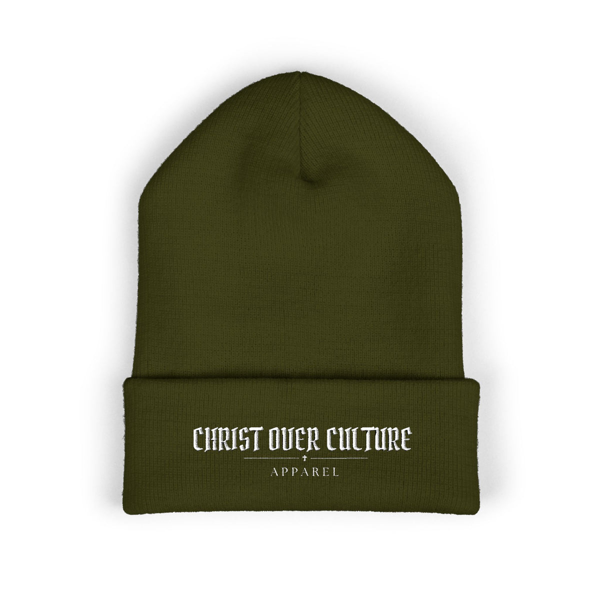 CHRIST OVER CULTURE EMBROIDERED BEANIE