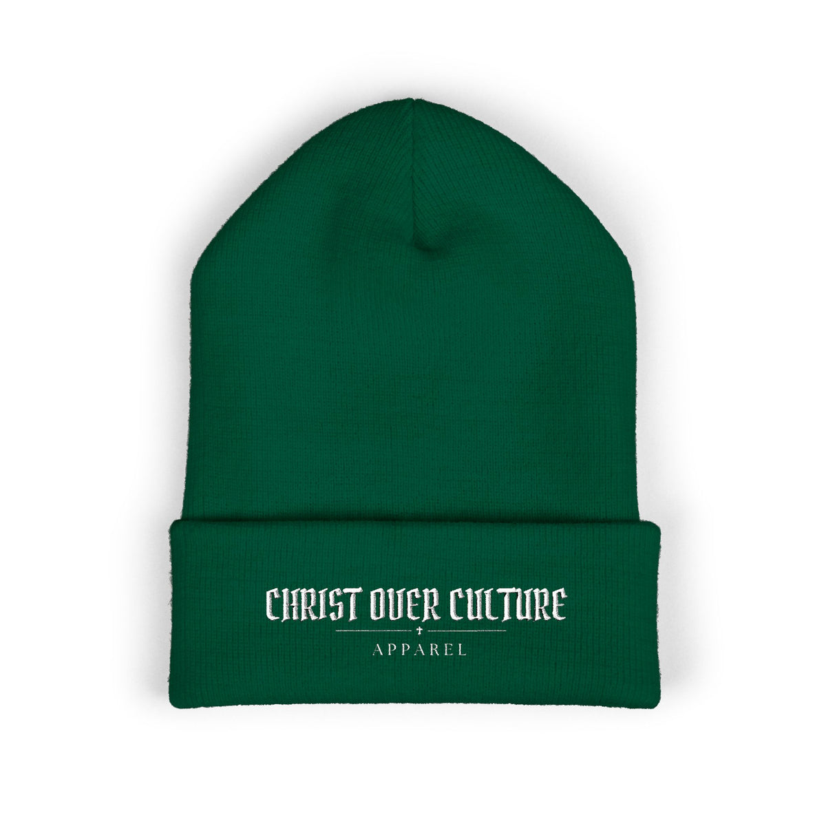 CHRIST OVER CULTURE EMBROIDERED BEANIE
